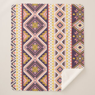 Tribal Aztec striped, geometric pattern. Sherpa Blanket
