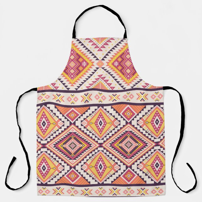Tribal Aztec Striped Seamless Background Apron (Front)
