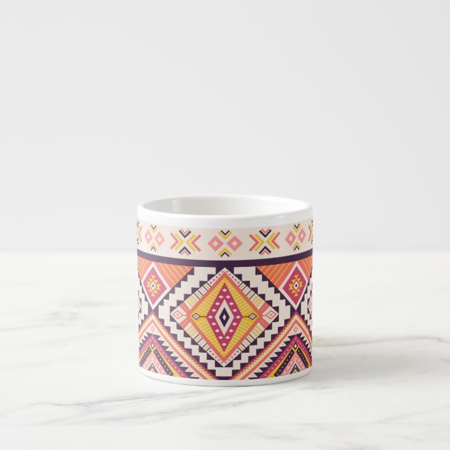 Tribal Aztec Striped Seamless Background Espresso Cup (Front)