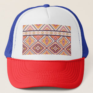 Tribal Aztec Striped Seamless Background Trucker Hat