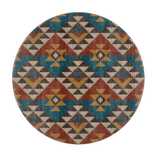 Tribal Aztec Wool Knitted Texture. Cutting Board