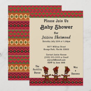 Tribal Baby Shower Abstract Fertility Dance  Invitation