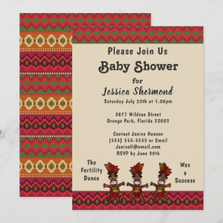 Tribal Baby Shower Abstract Fertility Dance  Invitation