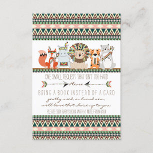 Tribal Baby Shower Bring A Book Enclosure Card
