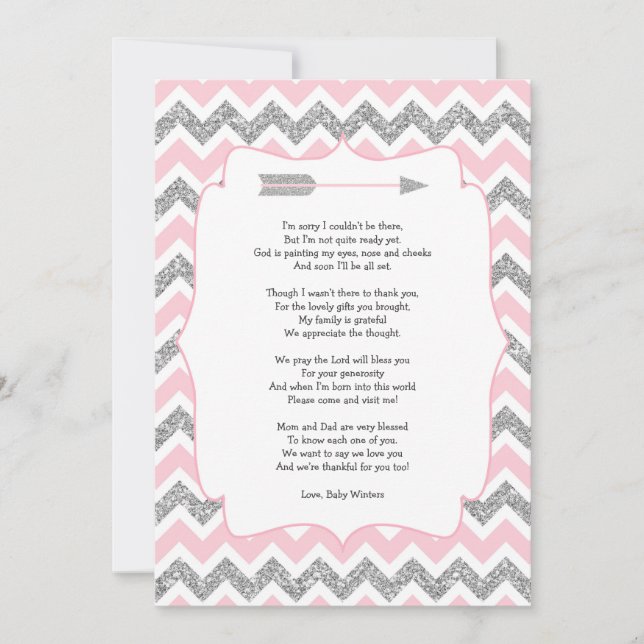 Tribal Baby shower thank you notes with poem (Front)