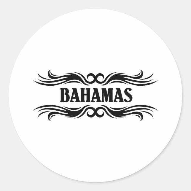 Tribal Bahamas Classic Round Sticker (Front)
