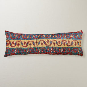 Tribal Bands Zig Zag Yellow Blue Red Lines  Body Cushion