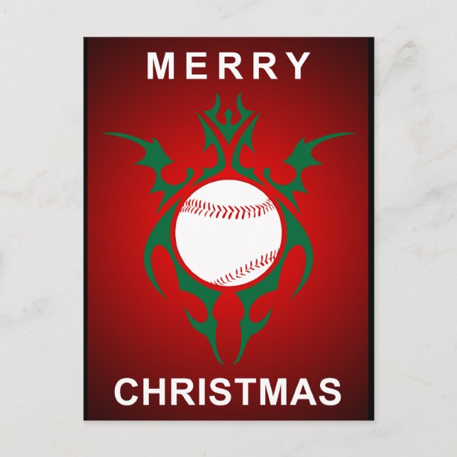 tribal baseball merry christmas holiday postcard (Front)