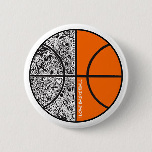 Tribal Basketball 6 Cm Round Badge