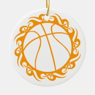 tribal basketball ceramic tree decoration
