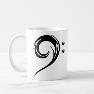 tribal bass clef coffee mug