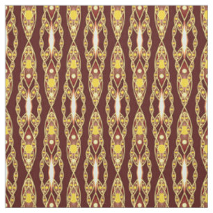 Tribal Batik - Chocolate Brown and Beige Fabric
