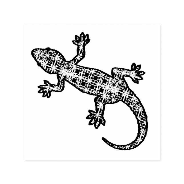 Tribal batik Gecko / Lizard Self-inking Stamp (Design)