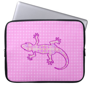 Tribal batik Gecko - orchid and shell pink Laptop Sleeve