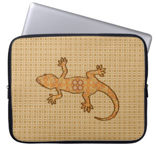 Tribal batik Gecko - rust, amber and tan Laptop Sleeve