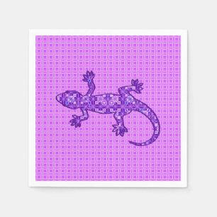 Tribal batik Gecko - violet and amethyst purple Napkin