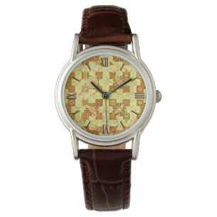 Tribal Batik - golden yellow, brown and tan Watch