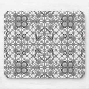 Tribal Batik - grey / grey, black and white Mouse Pad