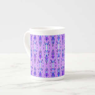Tribal Batik - Lavender, Blue and Violet Bone China Mug