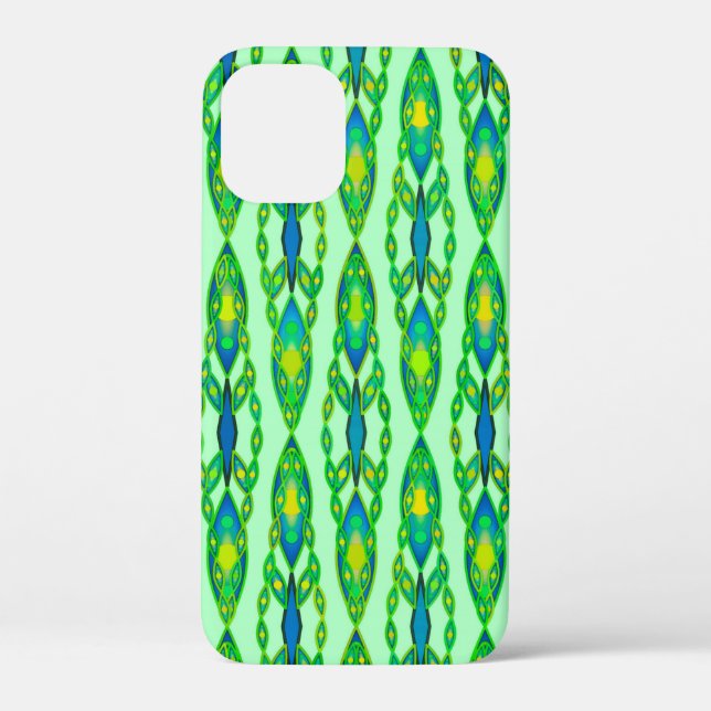 Tribal Batik - Mint, Emerald Green and Blue Case-Mate iPhone Case (Back)