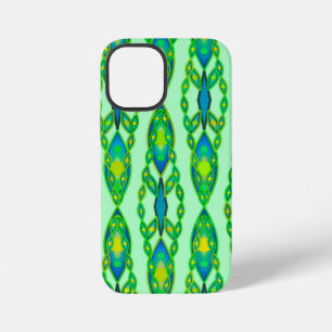 Tribal Batik - Mint, Emerald Green and Blue iPhone Case