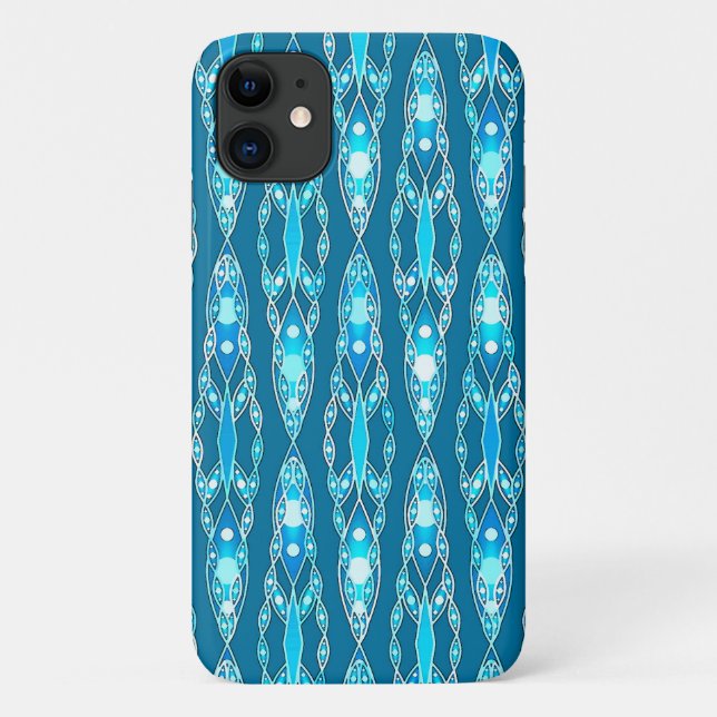 Tribal Batik - Ocean Blue and Aqua Case-Mate iPhone Case (Back)