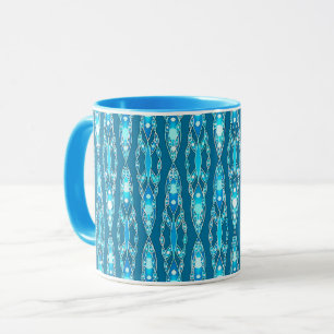 Tribal Batik - Ocean Blue and Aqua Mug