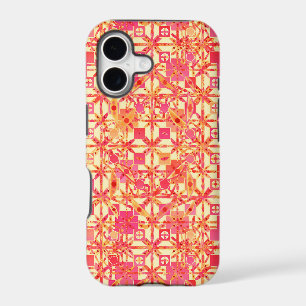 Tribal Batik - orange, coral pink and fuchsia