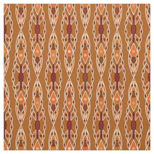 Tribal Batik - Rust, Terracotta and Beige Fabric (Swatch)