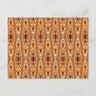 Tribal Batik - Rust, Terracotta and Beige Postcard