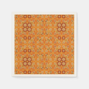 Tribal Batik - shades of amber and brown Napkin