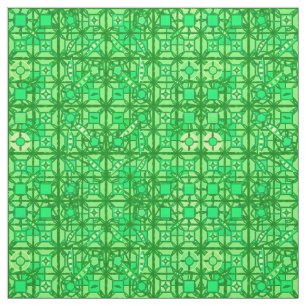 Tribal Batik - shades of emerald green Fabric