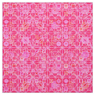 Tribal Batik - shades of fuchsia pink Fabric