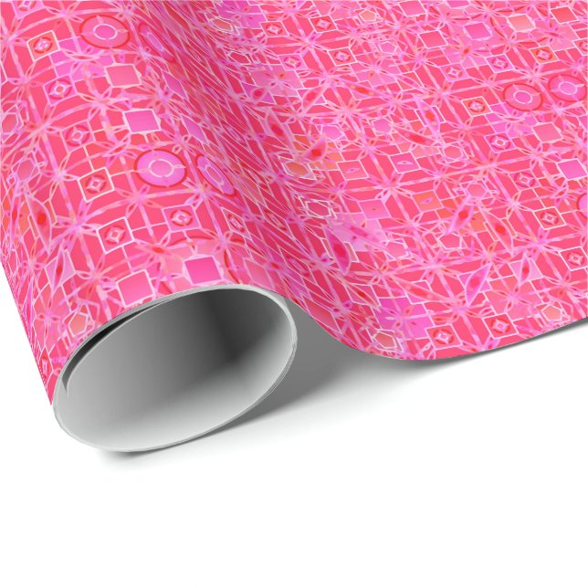 Tribal Batik - shades of fuchsia pink Wrapping Paper (Roll Corner)