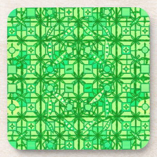 Tribal Batik - shades of green Coaster