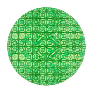 Tribal Batik - shades of green Cutting Board