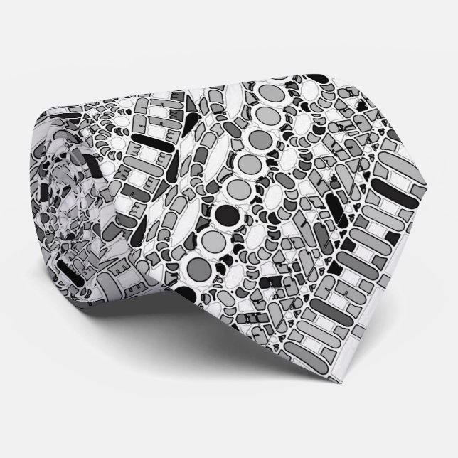 Tribal Batik - shades of grey / grey Tie (Rolled)