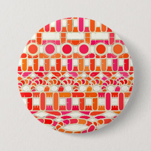 Tribal Batik - shades of orange and pink 7.5 Cm Round Badge