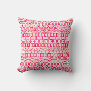 Tribal Batik - shades of pink and coral Cushion