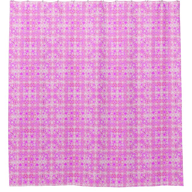 Tribal Batik - shades of pink and orchid Shower Curtain (Front)