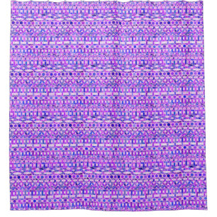 Tribal Batik - shades of violet purple Shower Curtain