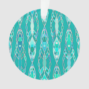 Tribal Batik - Turquoise and Aquamarine Ornament