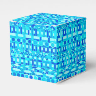 Tribal Batik - turquoise, aqua and cobalt blue Favour Box