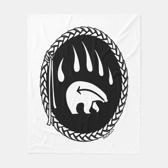 Tribal Bear Art Blanket Native Bear Blankets (Front)
