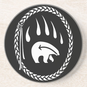 Tribal Bear Art Drink Coasters Native Bear Coaster