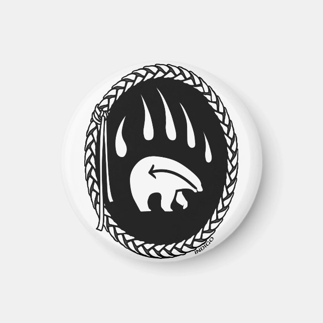 Tribal Bear Art Fridge Magnet Wildlife Art Gifts (Front)