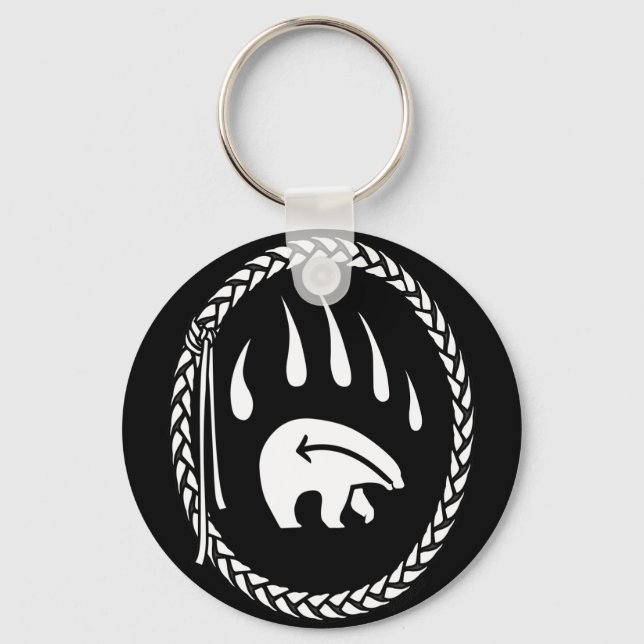 Tribal Bear Art Key Chain First Nations Bear Gifts (Front)