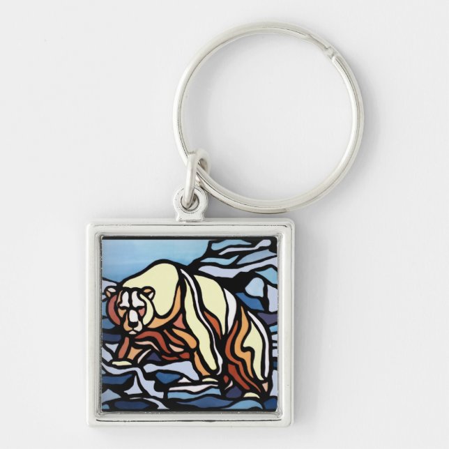 Tribal Bear Art Key Chain First Nations Bear Gifts (Front)