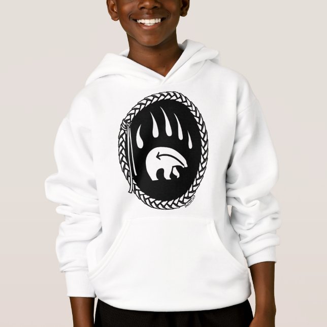 Tribal Bear Art Kid's Sweatshirt Bear Claw Hoodie (Front)