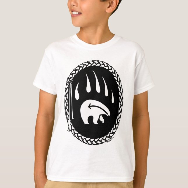 Tribal Bear Art Kids T-shirt Bear Claw Kids Tees (Front)